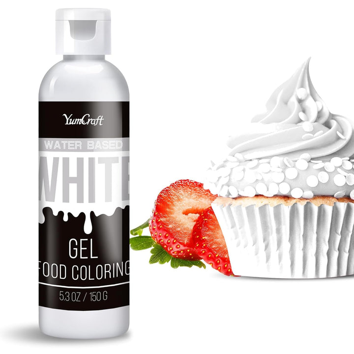 Colorant alimentar gel, foarte concentrat, 150 grame sau 236 ml Coloranti Alimentari Naty Shop Alb 236 mililitri