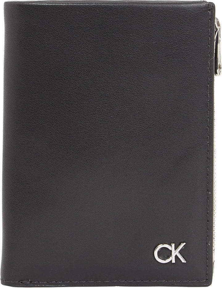 Calvin Klein METAL CK TRIFOLD 6CC W/DETACH C Portofel pentru bărbați, Black (Ck Black), OS Portofel Barbati Naty Shop Titlu implicit