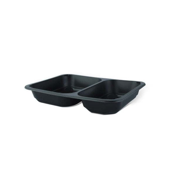 Caserola Termo 2 compartimente si Capac Transparent, Set 10 bucati Catering Nati Shop