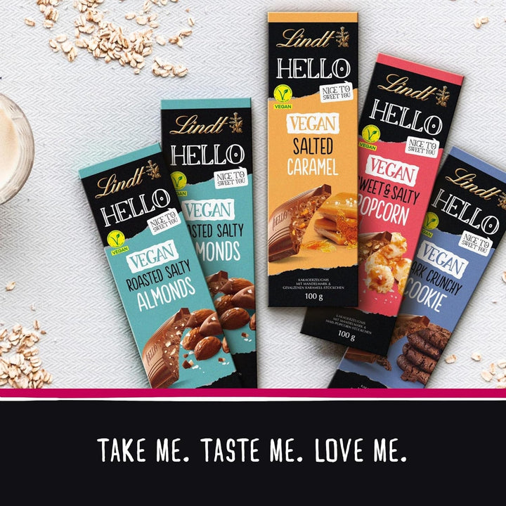 Lindt Chocolate HELLO Vegan Sweet'N Salty Popcorn, baton de 100 grame Naty Shop
