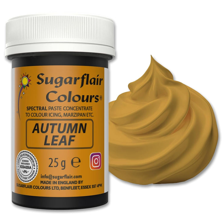 Sugarflair Spectral Eucalyptus Lebensmittelfarbe Paste, Hochkonzentrierte Lebensmittelfarbe Für Buttercreme, Zuckerpaste, Royal Icing, Kuchenmischungen Und Mehr! Lebensmittelfarbstoff - 25G Coloranti Alimentari Naty Shop Autumn Leaf