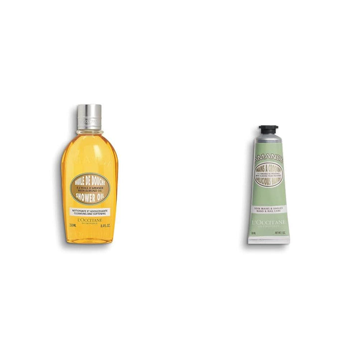 L'OCCITANE, ulei pentru duș cu extract de migdale Duș și baie Naty Shop 250 ml Pachet cu cremă pentru mâini