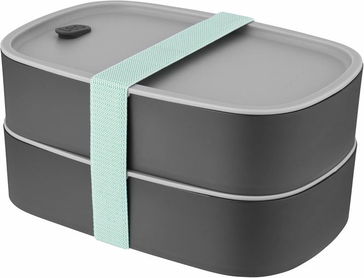 BergHoff cutie bento dublă - Leo (set cutie de prânz 19x12.5x9 cm, două cutii, rezistent la microunde, sigiliu etanș, rezistent la spălarea vaselor, ideal pentru gustări / gustări / salată) 3950126 Cutii depozitare alimente Naty Shop Clasic
