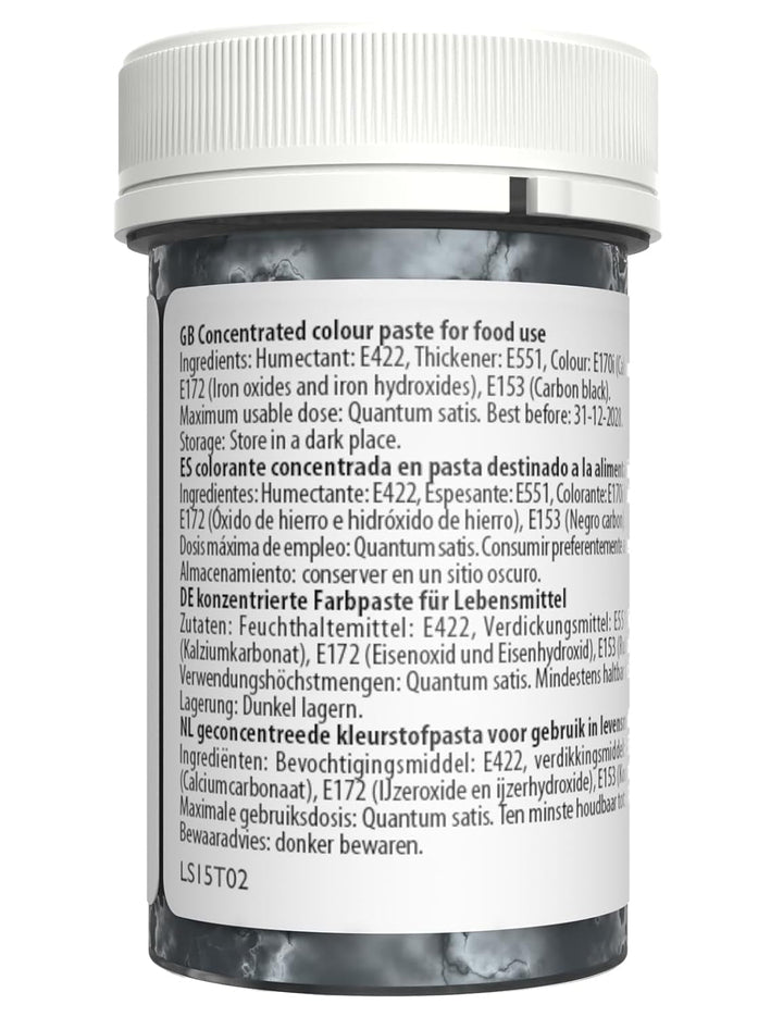 Sugarflair Spectral Graphite Lebensmittelfarbe Paste, Hochkonzentrierte Lebensmittelfarbe Für Buttercreme, Zuckerpaste, Royal Icing, Kuchenmischungen Und Mehr! Lebensmittelfarbstoff - 25G Coloranti Alimentari Naty Shop