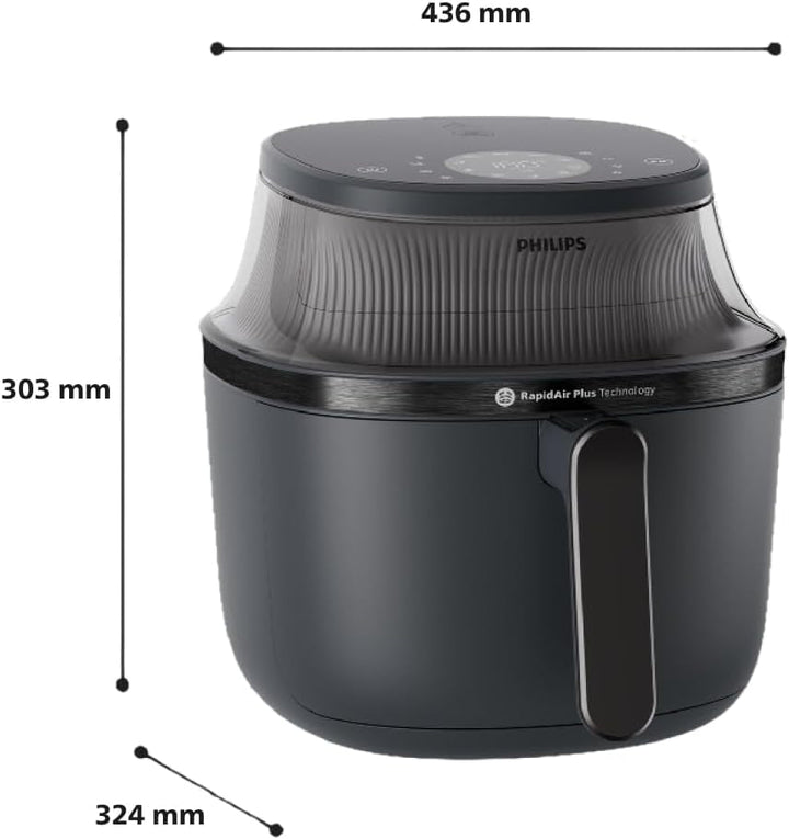 Philips Airfryer 3000 Series 6.2L, Fereastră de gătit, 16 funcții de gătit în 1, Tehnologie Rapidair plus, Eliminarea grăsimilor, Aplicație de rețete Homeid Electrocasnice Naty Shop