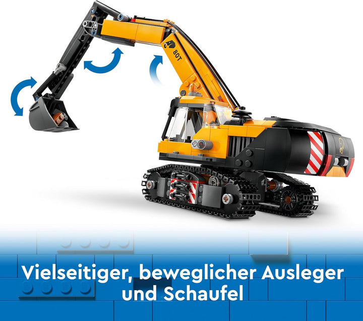LEGO City Crawler Excavator, excavator de jucărie pentru copii de la 8 ani, jucărie de construcție cu model de excavator, camion construibil cu accesorii și 3 minifigurine 60420 Seturi de constructie Besuche den LEGO-Store