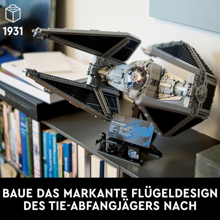 LEGO Star Wars Tie Interceptor, set de construcție creativă din seria Ultimate Collector pentru adulți, model de cărămidă Starfighter, cadou pentru fani, piesă de colecție, set Ucs 75382 Seturi de constructie Besuche den LEGO-Store
