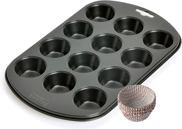Original Kaiser Inspiration Muffinform-Set 2-Teilig, Muffinblech Mit Xmas Papierbackförmchen Für 12 Muffins, 38 X 27 Cm, Cupcake Form Antihaftbeschichtet, Schwarz Matrite si tavi pentru copt Naty Shop