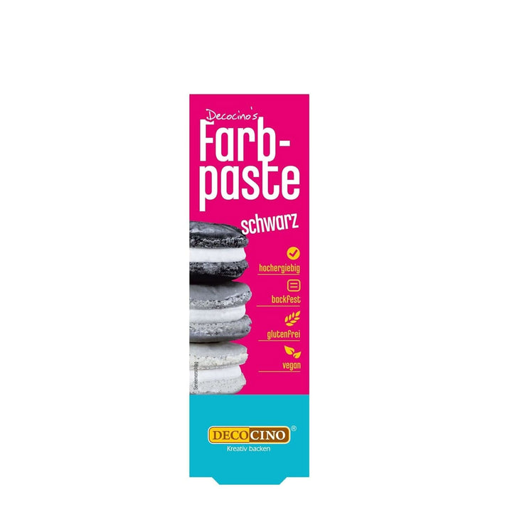 DECOCINO Colour Paste, 20 grame, ideal pentru colorarea prăjiturilor, fondantului și cremelor - fără azot și fără gluten Coloranti Alimentari Naty Shop Negru 20 grame
