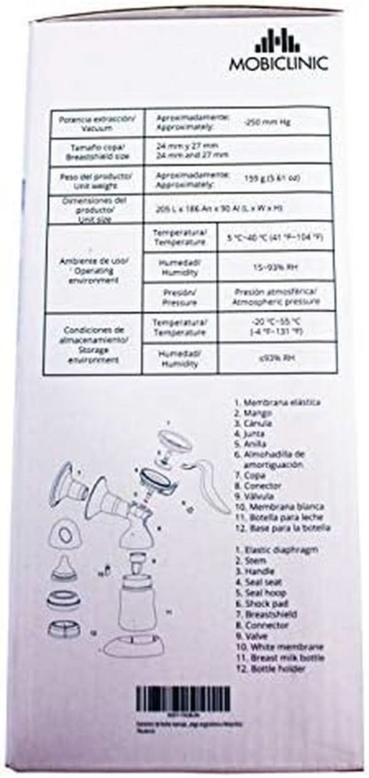 Mobiclinic ®, Pompă de sân manuală, marcă europeană, mâner ergonomic Accesorii Hrana si Alaptare Bebe Naty Shop
