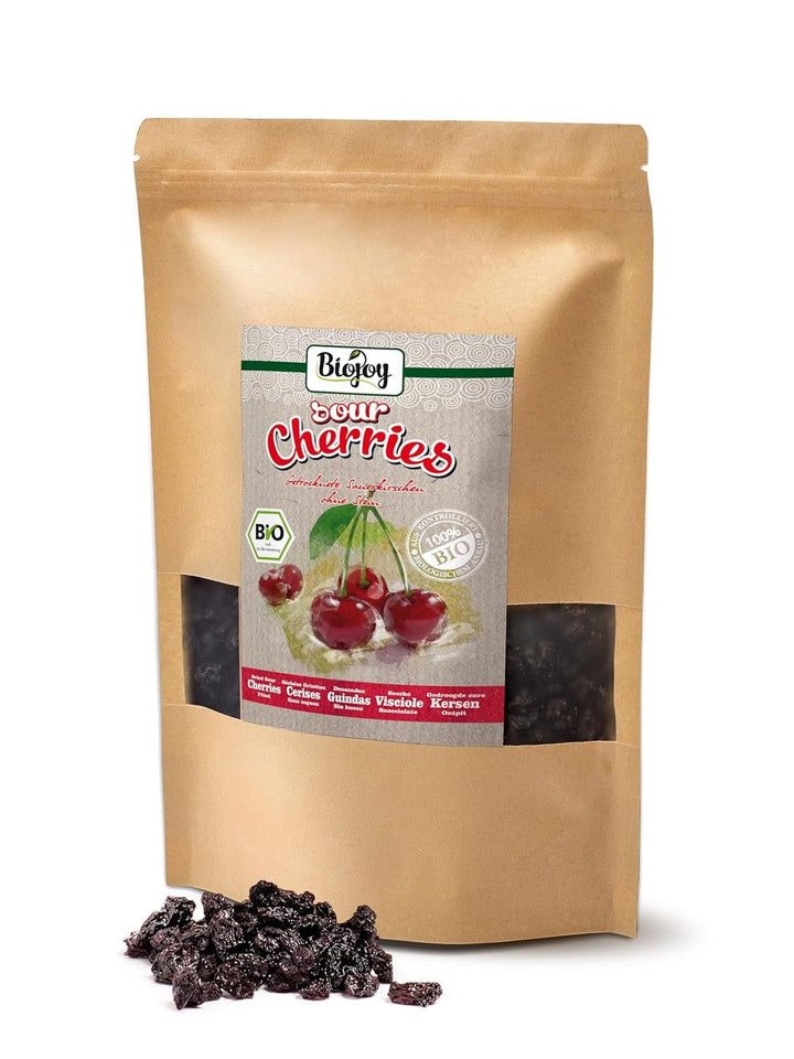 Cireșe bio Biojoy uscate (1 kg), fără sâmburi și nesulfurate Produse deshidratate Naty Shop