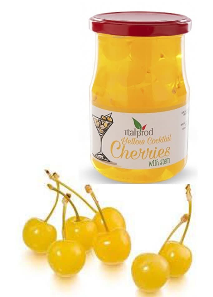 Cirese in maraschino cu codita, galbene, 225gr Materii Prime Profesionale Nati Shop