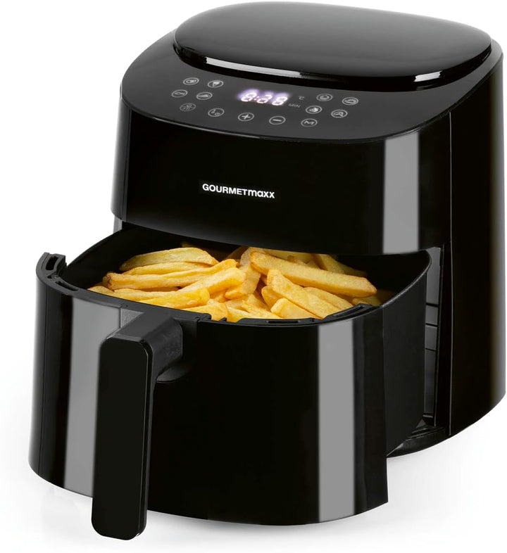 Gourmetmaxx Friteuză digitală cu aer cald XXL, 9 litri, 8 programe, 1800 W Electrocasnice Naty Shop Negru 4.5 litri