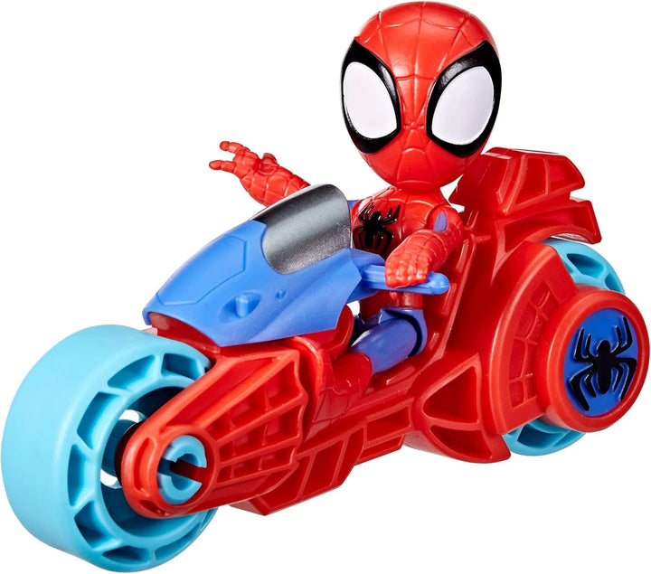 SPIDEY and HIS AMAZING FRIENDS Marvel Spidey figura cu motocicleta, jucărie pentru băieți și fete cu vârsta de 3 ani și peste Action figures Naty Shop