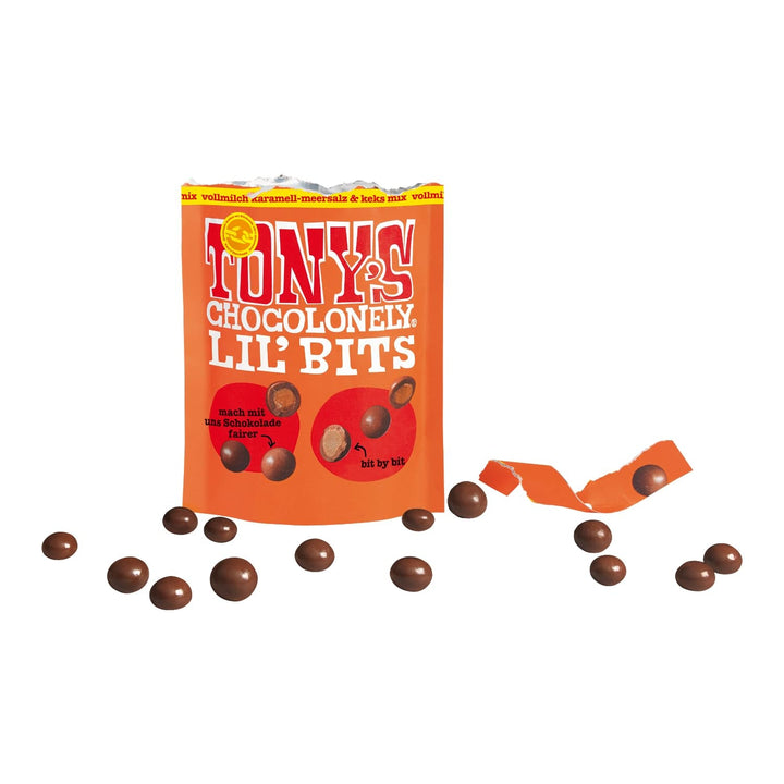 Lil'Bits, lapte integral caramel sare de mare și amestec de prăjituri, 120 grame Bomboane de Ciocolata Naty Shop