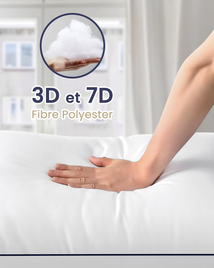 Pernă Bedstory, 65 X 65 cm, 2 bucăți, înălțime reglabilă, hipoalergenică, lavabilă la mașină Perne standard Naty Shop