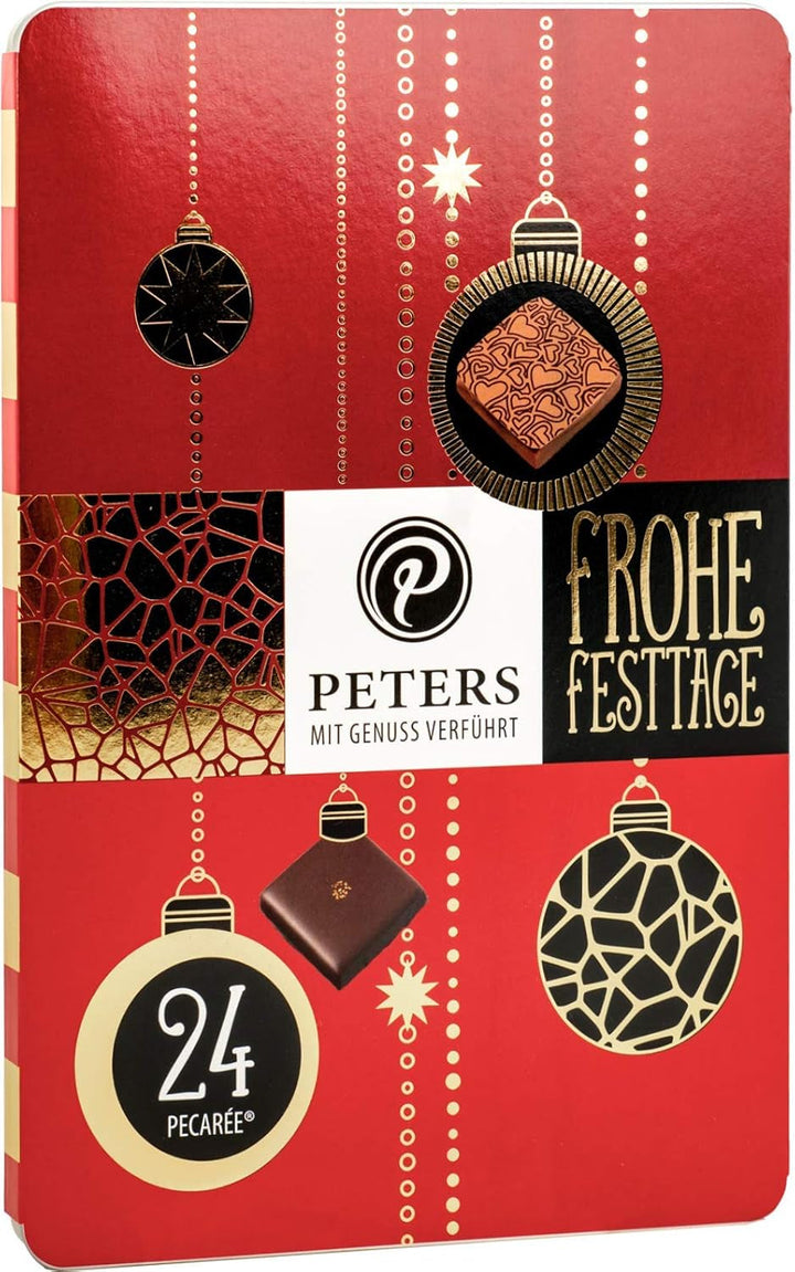 Peters, Batoane cu trufe si alcool, 63 grame Bomboane de Ciocolata Naty Shop Set de 24 bucati Sărbători fericite | Mix Pecarée