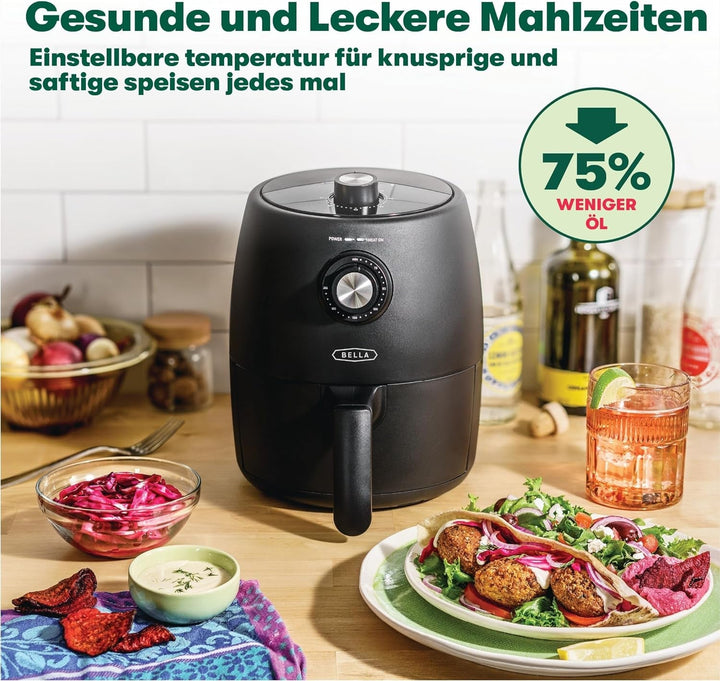 BELLA Hot Air Fryer 1.9L, 5-In-1 Compact Multi-Cooker, acoperire neaderentă, coș sigur pentru mașina de spălat vase Electrocasnice Naty Shop