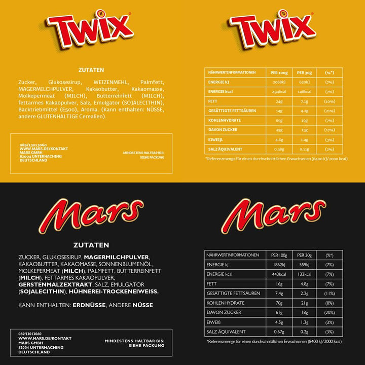 Mix de miniaturi, Mars, Snickers, Bounty & Twix, Batoane clasice în format mini, 296 Batoane, 3Kg Bomboane de Ciocolata Naty Shop
