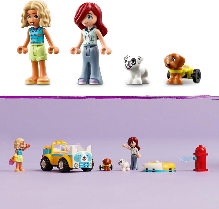 LEGO Friends Mobile Dog Grooming Parlour, set de joacă pentru vehicule cu animale pentru jocuri de rol, jucărie pentru copii cu 2 figurine și 2 câini pentru fete și băieți de la 4 ani, set de toaletă pentru câini 42635 Seturi de constructie Besuche den LEGO-Store