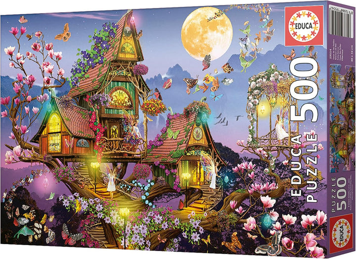 Educa - Puzzle 500 piese pentru adulti | casa zanelor, puzzle 500 piese pentru adulti si copii de la 11 ani, fantezie, basme, zane (19554) Puzzle Naty Shop