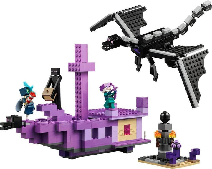 LEGO Minecraft The End Dragon și The End Ship, jucărie de acțiune și set de descoperire, set de construcție pentru jocuri video, set de aventură, cadou pentru băieți și fete de la 8 ani 21264 Seturi de constructie Besuche den LEGO-Store