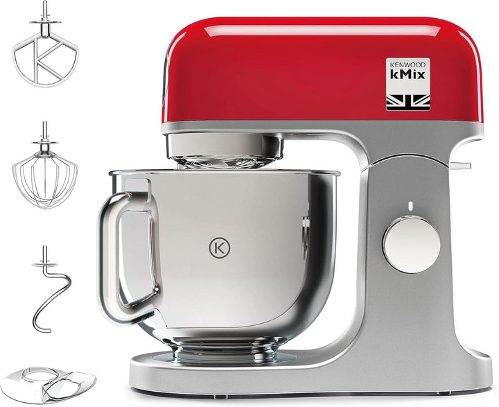 Kenwood Kmix KMX750BK Küchenmaschine, 5 L Edelstahl Schüssel, Safe-Use-Sicherheitssystem, Metallgehäuse, 1000 Watt, Inkl. 3-Teiligem Patisserie-Set Und Spritzschutz, Schwarz, 240X385X355 Naty Shop