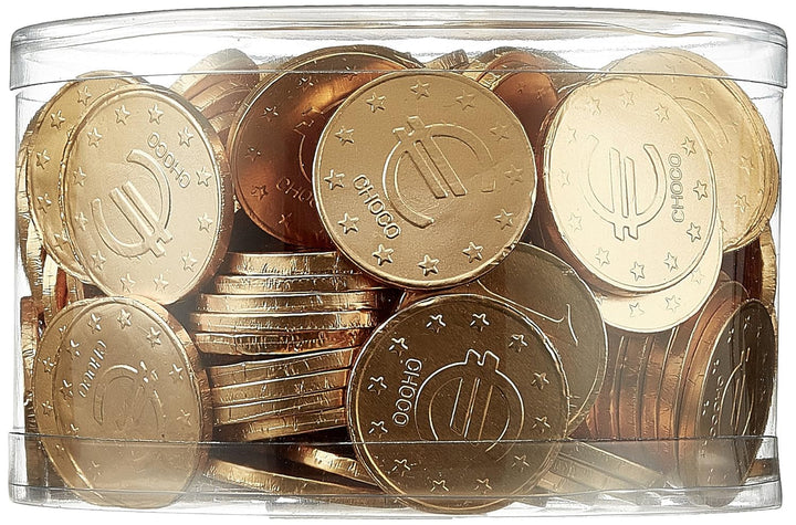 Theobroma Goldgeld Schokoladen Euros, Lose Münzen in Der Dose, 1Er Pack (1 X 1 Kg) Naty Shop Goldgeld