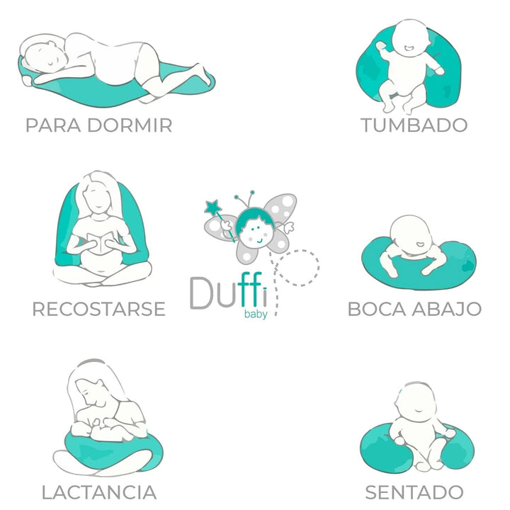 Pernă de alăptare pentru nou-născuți, XL, Husă din bumbac 100%, detașabilă și lavabilă, Umplutură din poliester, Motiv stele Accesorii Hrana si Alaptare Bebe Naty Shop
