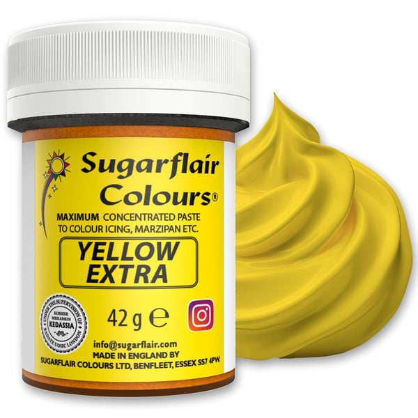 Sugarflair Lebensmittelfarbe Max Konzentriert Yellow Extra, Lebensmittel Farbstoff Hoch Konzentriert Für Marzipan Und Fondant, Max Concentrate Paste Colour - 42G Coloranti Alimentari Naty Shop Default Title