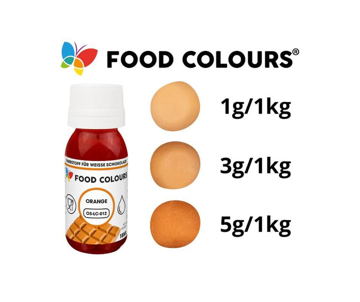 OS-LC ORANGE 18 Ml Lebensmittelfarbe Für Weiße Schokolade, Pralinen, Cremes, Fettmassen, Gebäck, Kuchen- Und Tortenverzierungen Coloranti Alimentari Naty Shop
