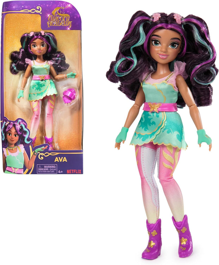 Unicorn Academy Deluxe Masked Ball Sophia - păpușă de 24 cm din popularul serial Netflix cu 2 ținute, dress-up clasic și joc de rol, vârsta 4+ Papusi Naty Shop Îmbrăcarea păpușii Ava