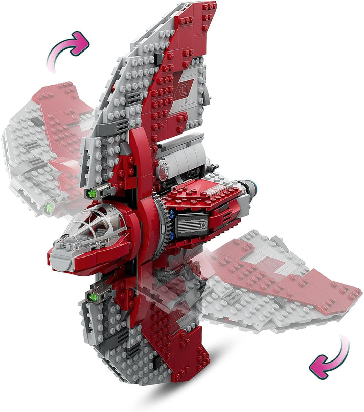 LEGO Star Wars Ahsoka Tano's T-6 Jedi Shuttle Set, Jucărie navă spațială construibilă cu 4 minifigurine, inclusiv Sabine Wren și Marrok cu săbii laser, cadou pentru fanii seriei Ahsoka 75362 Seturi de constructie Besuche den LEGO-Store