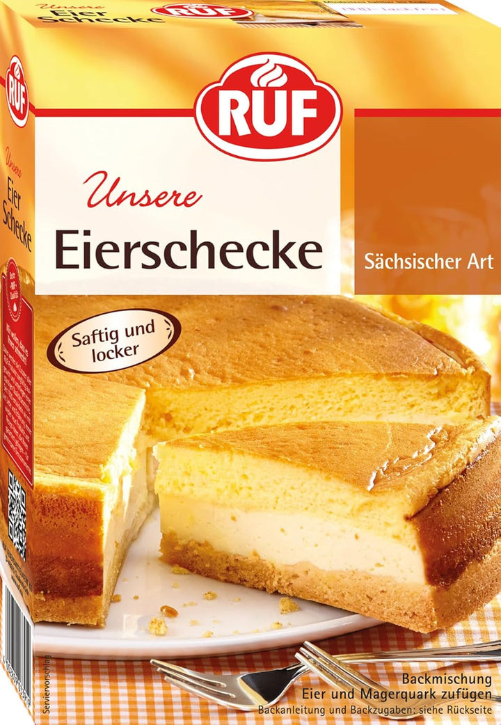 RUF Cheesecake Baking Mix, Cheesecake cu aluat crocant Crumble, prăjitură super cremoasă cu vanilie Bourbon reală, preparare ușoară Naty Shop Tartă cu ouă 462 grame