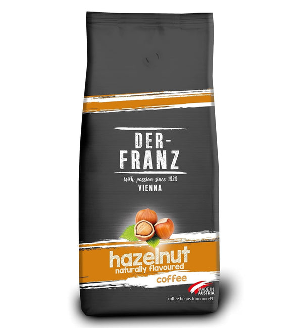 Cafea Der-Franz, amestec de Arabica și Robusta, prăjită, boabe întregi aromate cu alune naturale UTZ Cafea Naty Shop 1 Kg Alune
