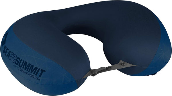 Sea to Summit - Aeros Premium Lumbar Cushion - Pernă de susținere gonflabilă - Relief pentru partea inferioară a spatelui - 50D Polyester Fabric - Geantă de călătorie compactă - Muncă, călătorii și excursii - Albastru marin - 93 G Perne lombare Naty Shop Albastru marin