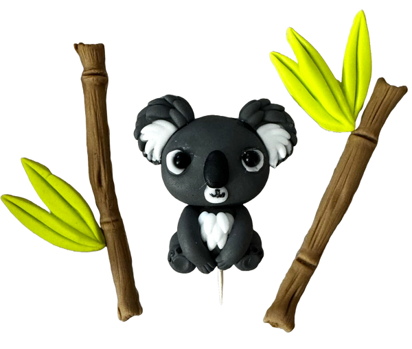 Set 5 decoratiuni comestibile din pasta de zahar, Pui de Koala Decoratiuni din Pasta de Zahar Nati Shop