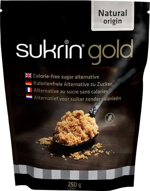 SUKRIN Gold, Alternativă naturală la zahăr din trestie și zahăr brun din eritritol, 250 grame Indulcitori Naty Shop