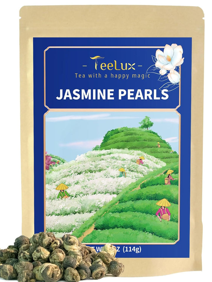 Ceai verde premium Teelux vrac 200 g din China, vegan, răcoritor, bogat în antioxidanți, ceai verde natural pur, frunze de ceai vrac