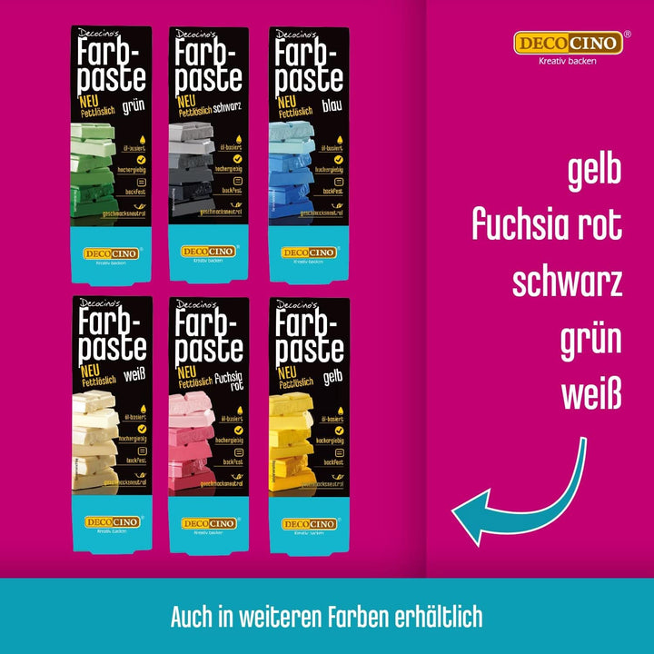 Decocino, Set coloranti alimentari liposolubili, AZO - free, set 6 coloranti x 15 g Coloranti Alimentari Naty Shop