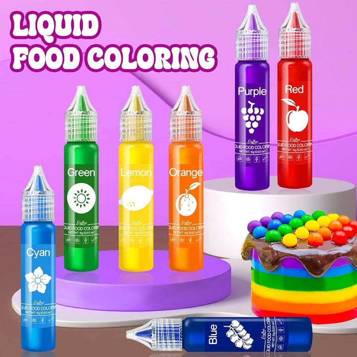Set coloranti alimentari, lichizi, curcubeu, 7 x 15 grame Coloranti Alimentari Naty Shop