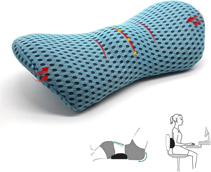 Pernă lombară Ikalula, pernă de sprijin pentru spătar din spumă cu memorie, pernă lombară spate, pernă pentru spătar scaun de birou și mașină, pernă ergonomică de sprijin lombar pentru scaune auto, scaun de birou (gri) Perne lombare Naty Shop Albastru