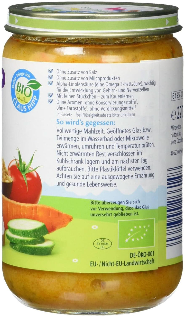 Hipp Couscous cu legume și pui bio, pachet de 6 (6 X 220 grame) Mama si Copilul Naty Shop
