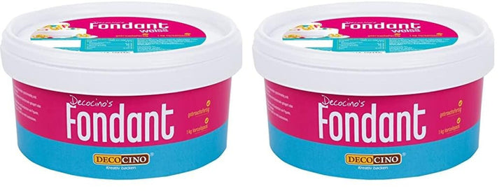 DECOCINO fondant alb - pachet valoric de 7 kilograme - ideal pentru decorarea prăjiturilor, tartelor, cake pops - vegan și fără lactoză Pasta de zahar Naty Shop 1 kg (pachet de 2)