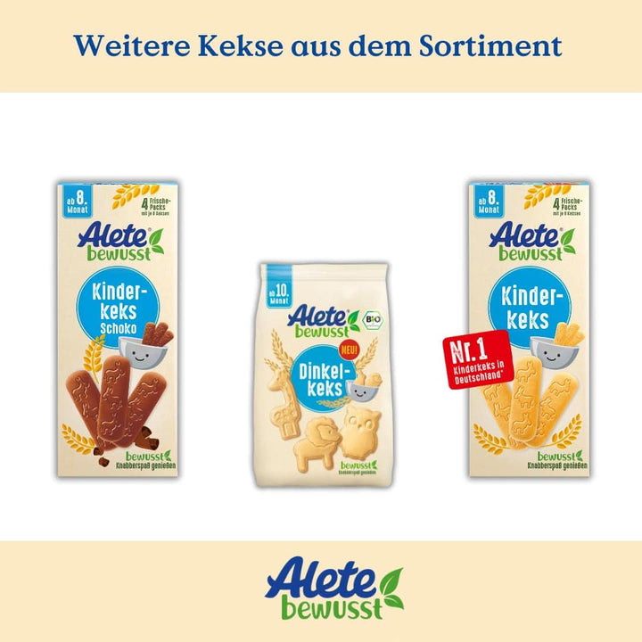 Alete , Biscuiți pentru copii, din luna a 8-a, cu unt din grâu, 180 g Mama si Copilul Naty Shop