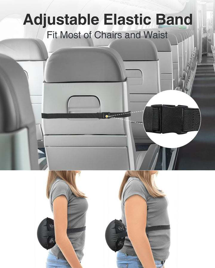 Luxtude Pernă lombară gonflabilă, pernă de sprijin lombar portabilă pentru călătorii cu avionul și mașină, pernă de călătorie gonflabilă Pernă de sprijin pentru spate Pernă pentru gât, pernă pentru spate inferior Perne lombare Naty Shop