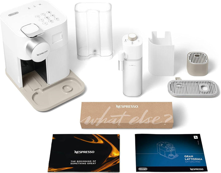 Nespresso De'Longhi EN640.W Gran Lattissima Mașină de cafea cu capsule cu sistem automat de lapte, presiune de 19 bar, 1400W, alb Espressoare Besuche den Nespresso-Store