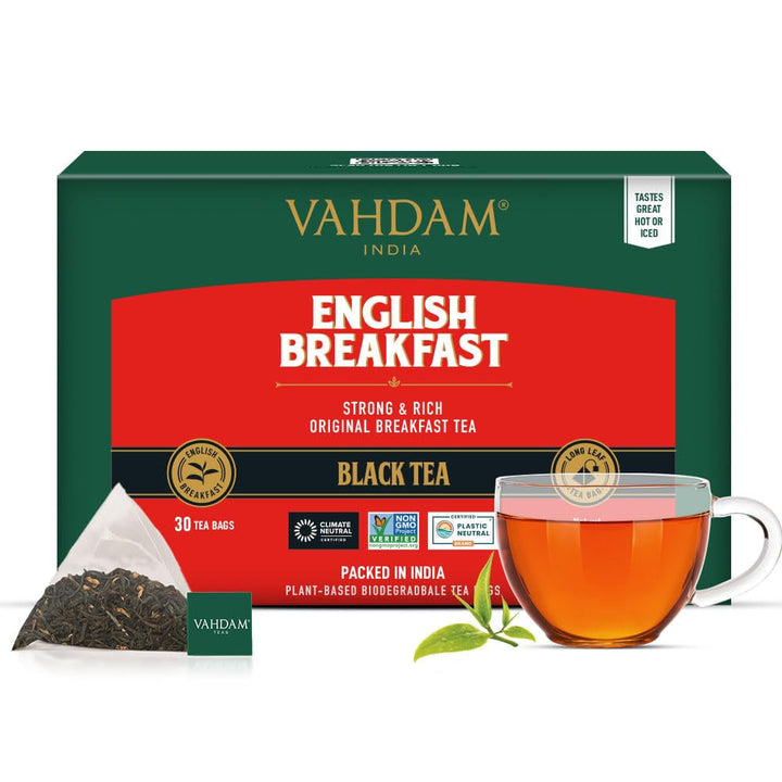 VAHDAM, ceai verde din Himalaya (30 pliculețe de ceai piramidale) 100% pur și aromat | Ceai verde natural cu frunze întregi | Proaspăt și direct de la sursa din India | Se prepară fierbinte sau rece