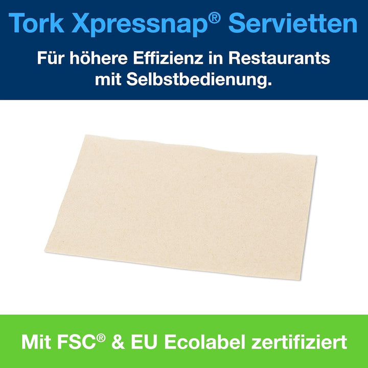 Șervețel dispenser Tork Xpressnap Extra Soft Nature N4, Premium, 1/2 ori 2 straturi, 21,3 cm X 16,5 cm, 8 × 1.000 șervețele, 12880