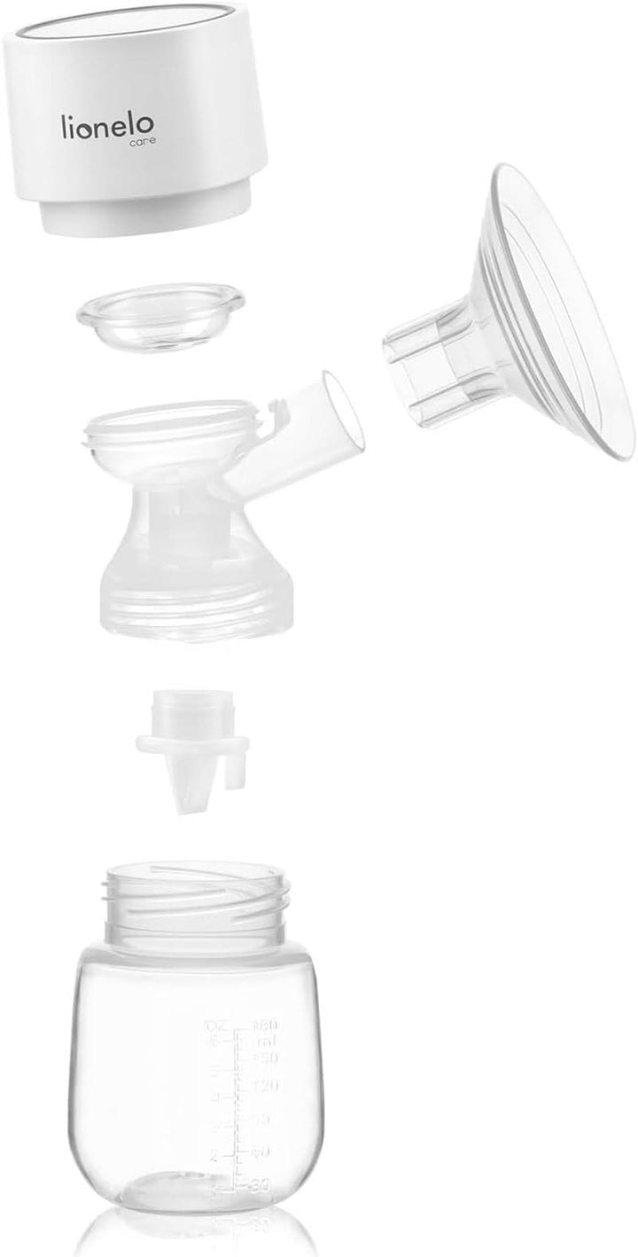 LIONELO Fidi One Cordless Breast Pump 180 Ml, Pompă de sân portabilă cu 3 faze, masaj de economisire a energiei în 9 etape, pâlnie din silicon 26 mm Timp de funcționare 120 min Bpa-free Accesorii Hrana si Alaptare Bebe Naty Shop